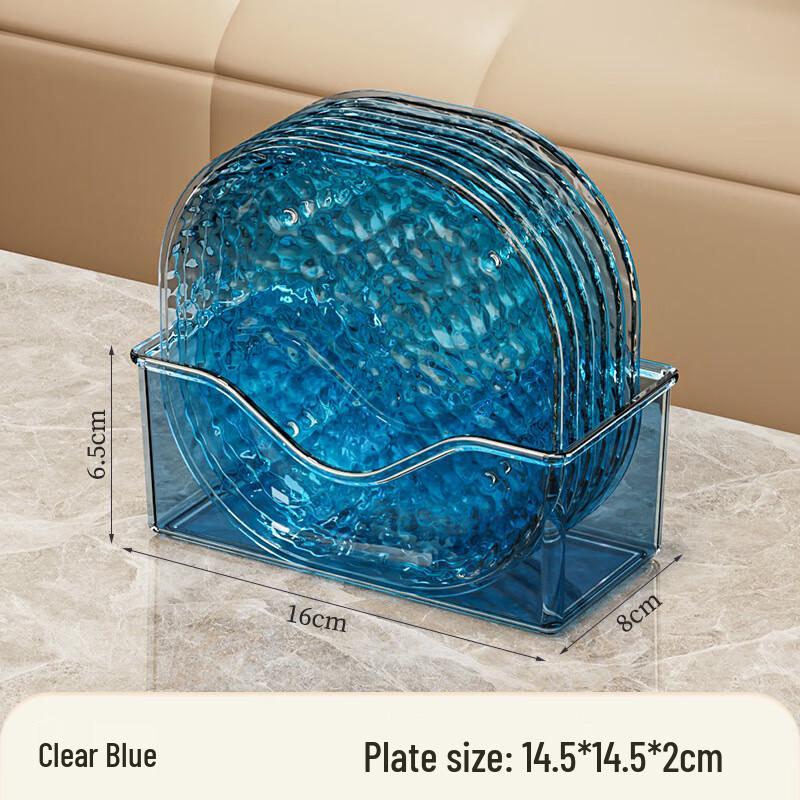 

HUIWEN Water Ripple Snack Dishes, 4-Pack with Storage Box