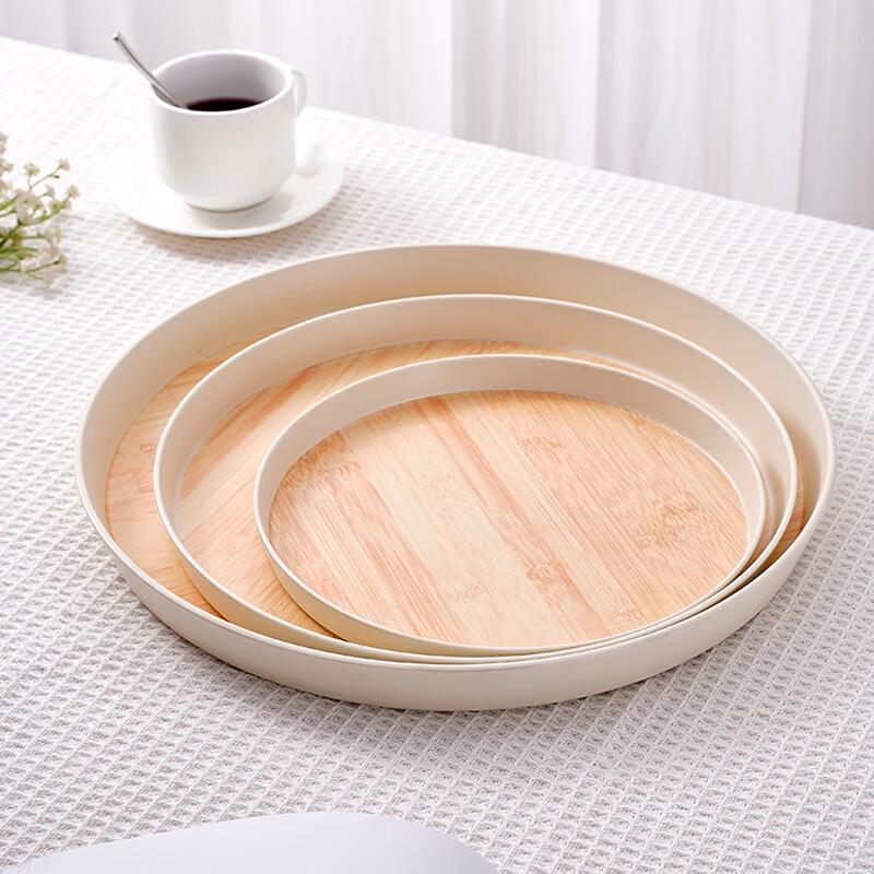 Yangge Melamine Bamboo Wood Grain Serving Trays