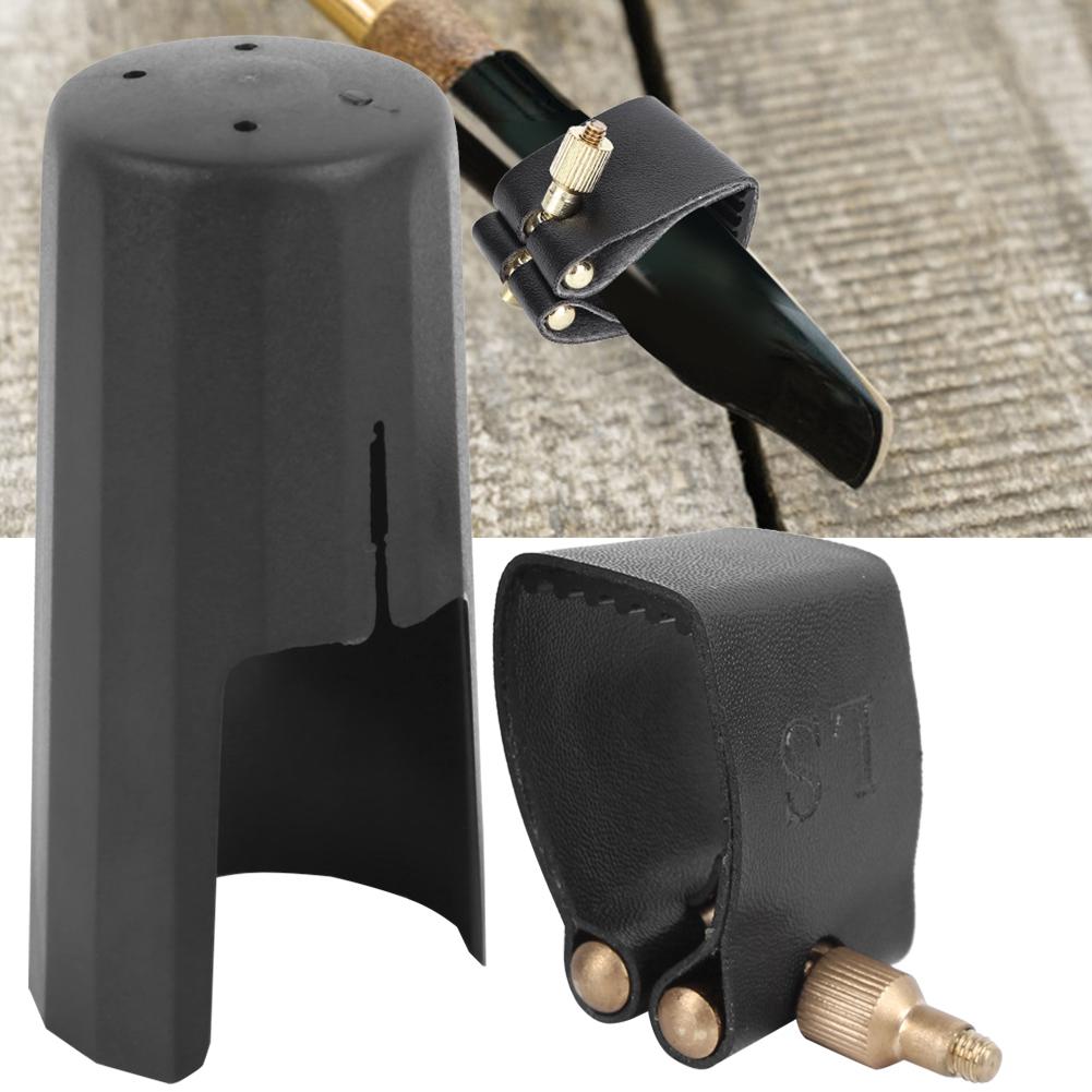 Ligatura pro altový saxofon, kryt, upevňovací prvky, PU kůže, plast, klip na náustek, příslušenství