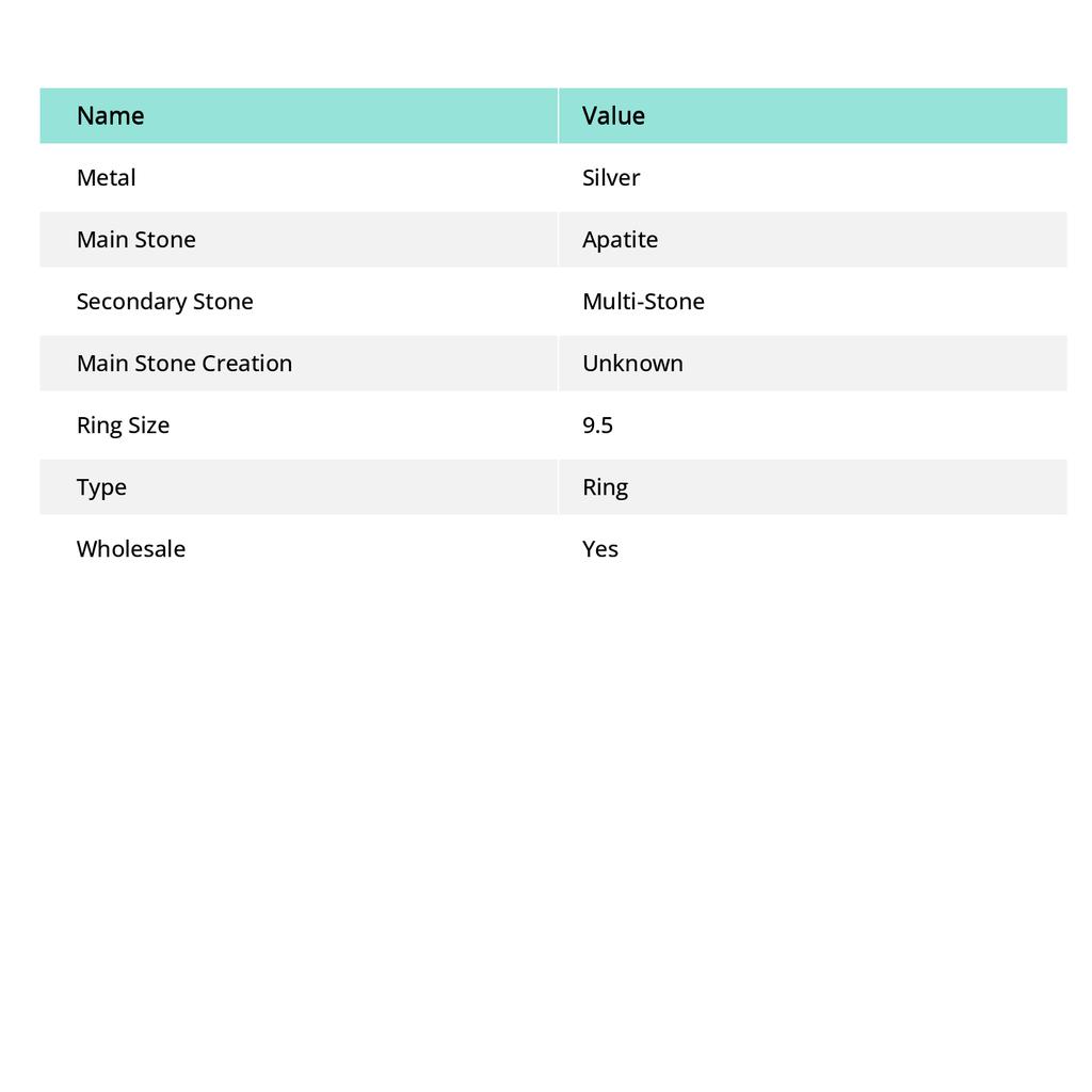 Apatite Labradorite & Black Onyx Gemstone Ring Handmade Jewelry 9.50" k6Q20