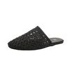 French Breathable Woven Bag Head Half Slippers Women's Summer 2025 New Fashionable Versatile Outer Wear Niche Cool Slippers