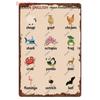 Funny Plants Metal Tin Sign Vintage English Flowers Retro Fruits Butterflys Animals Wall Poster Home Plates WY