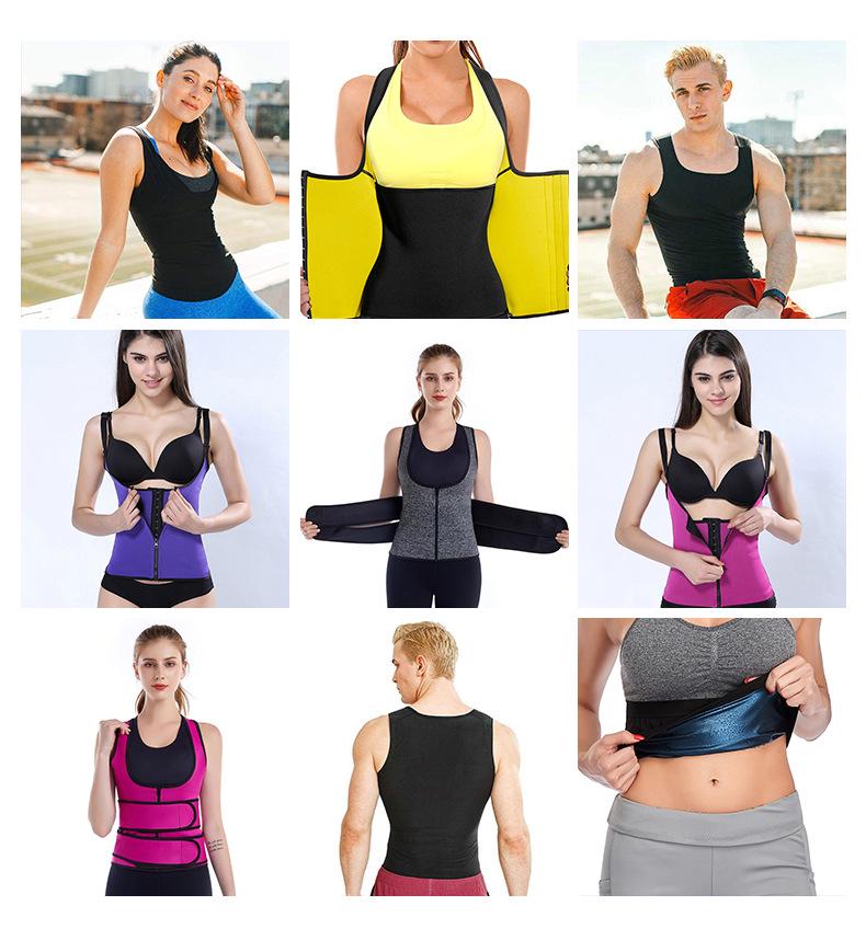 Pánský neoprenový tvarovač postavy s U-výstřihem, potivá fitness vesta