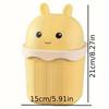 1pc Large Rectangle Creative Desktop Trash Can with Screw-Off Lid - Sanitary Bin for Office, Home, Bedroom, Living Room, Kitchen