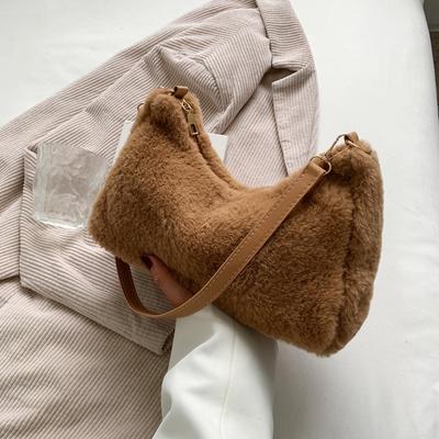 Fashiable Plush Bag for Women Autumn and Winter New Plush Simple Shoulder Bag