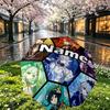 Custom Name Personalized Genshin Impact Print Umbrella, Auto Open Close, 8‑Rib Sturdy Frame, Commute Camping Hiking Use, Birthday Gift