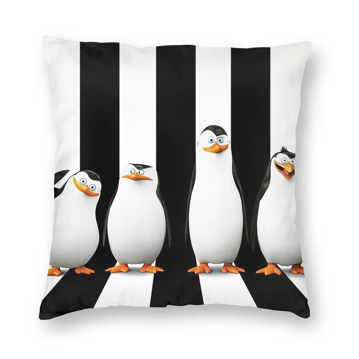 

Pose Penguins Of Madagascar Square Pillowcase Pillow Cover Cushion Throw Pillow for Home Sofa Living Room 12x12Inch