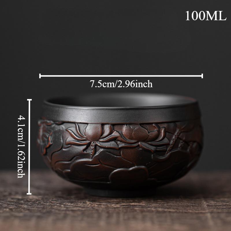 

Ручная работа, фиолетовая керамическая чашка для чая, домашний ежедневный чайный сервиз, китайская керамика, кунг-фу