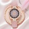 Fashionable and Gorgeous Diamond Frosted Belt Petal Diamond Face Women's Quartz Watch for Christmas and Halloween Gifts