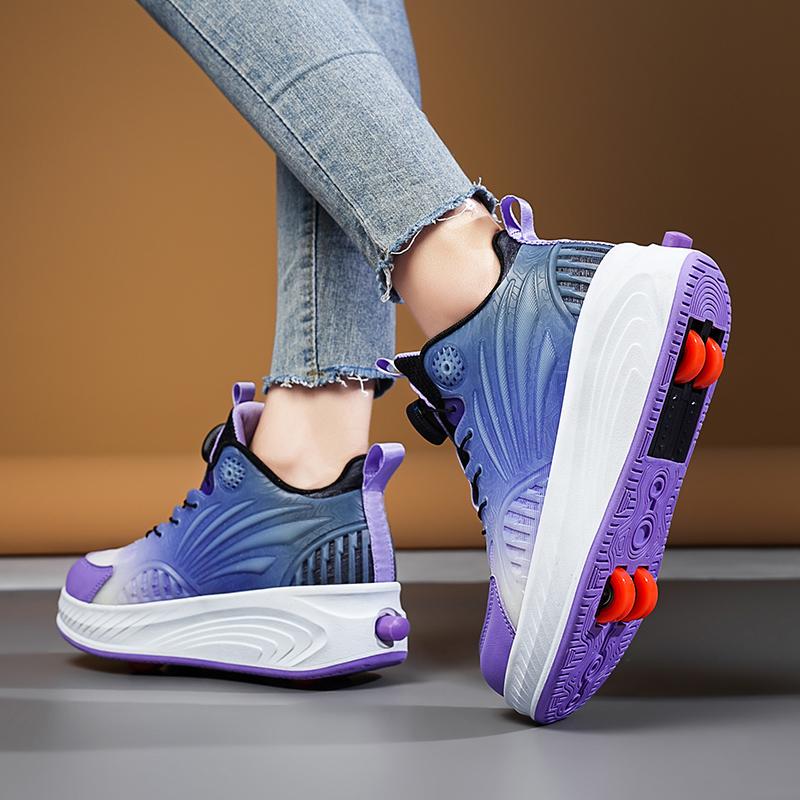 Children Wear Resistant Fashionable Trend Double Row Four Wheel Pulley Walking Shoes Sports Board Shoes