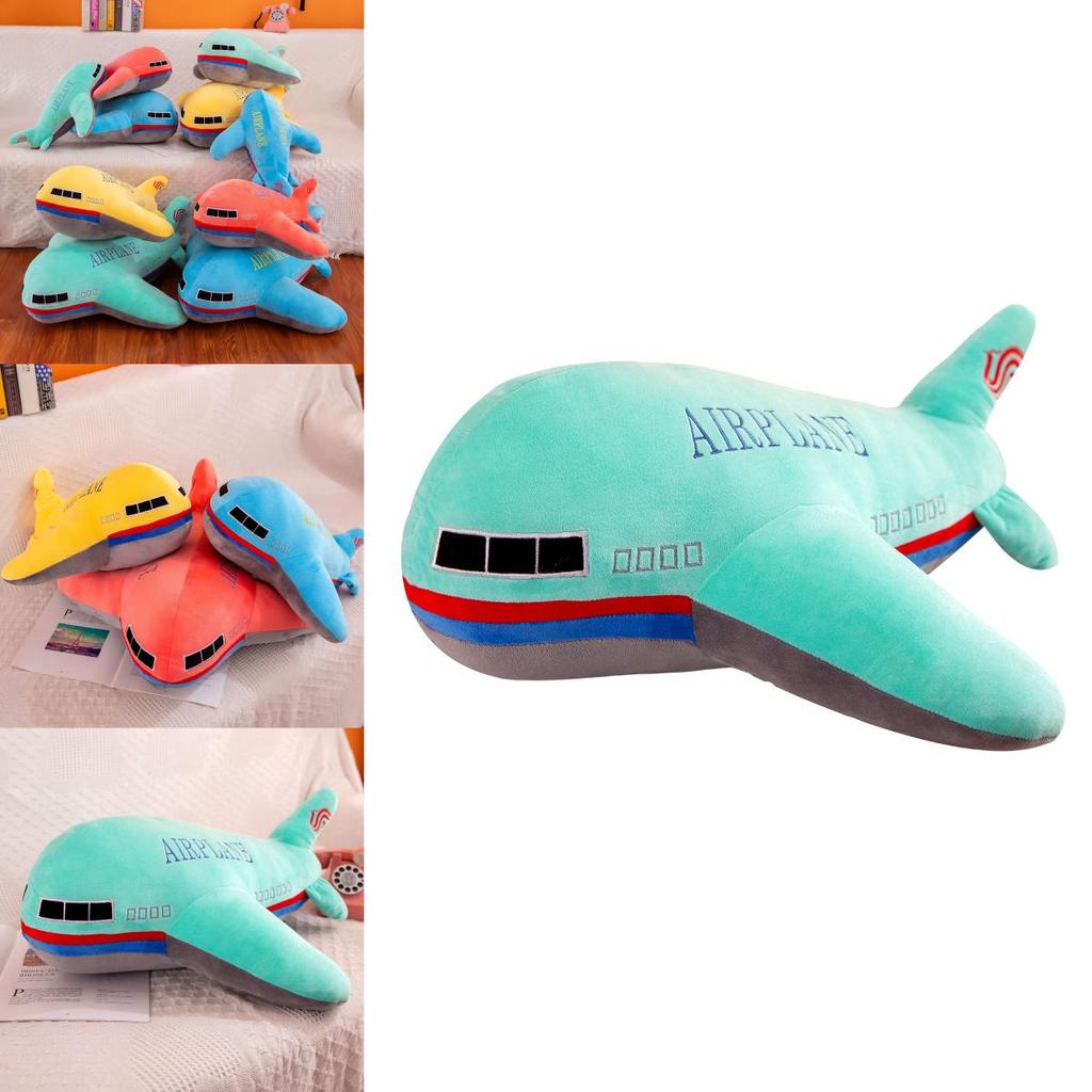 Plush Airplane Toy Soft Crystal Fabric Stuffed Toy Cartoon Airplane Pillow