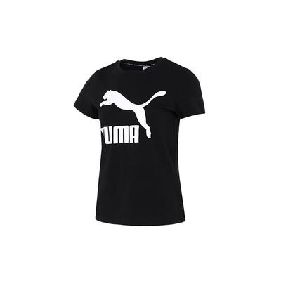Logo Print Sports Training Crew Neck T-Shirt Women Tops Black 532281-01