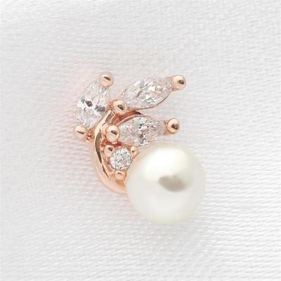 [Onm] Onm 14K Goldnadel Kubische Perle Liebliches Roségold-Piercing (S9594226)