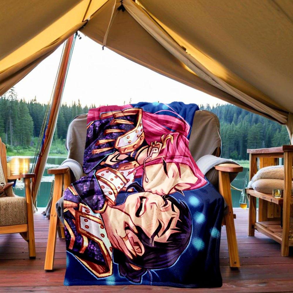 

Vibrant Anime Couple Hug T-Shirt - Cute Manga Lovers Gift Tee Blanket Lightweight Flannel Throw Blanket for Sofa, Bed, Travel, Camping, Liv 130x150cm