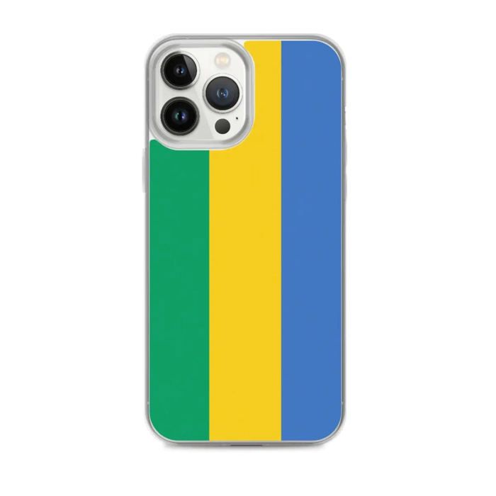 Coque iPhone - Drapeau Gabon - iPhone 13 Pro Max - Souple - Multicolore - Verticale