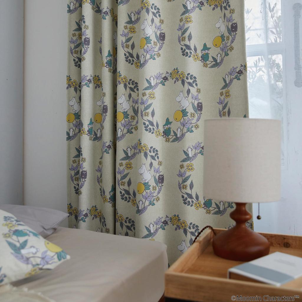 Suminoe MOOMIN Fruit Garden Curtain 1 100 x 135 Y Drape, Panel, cm, 323-76014