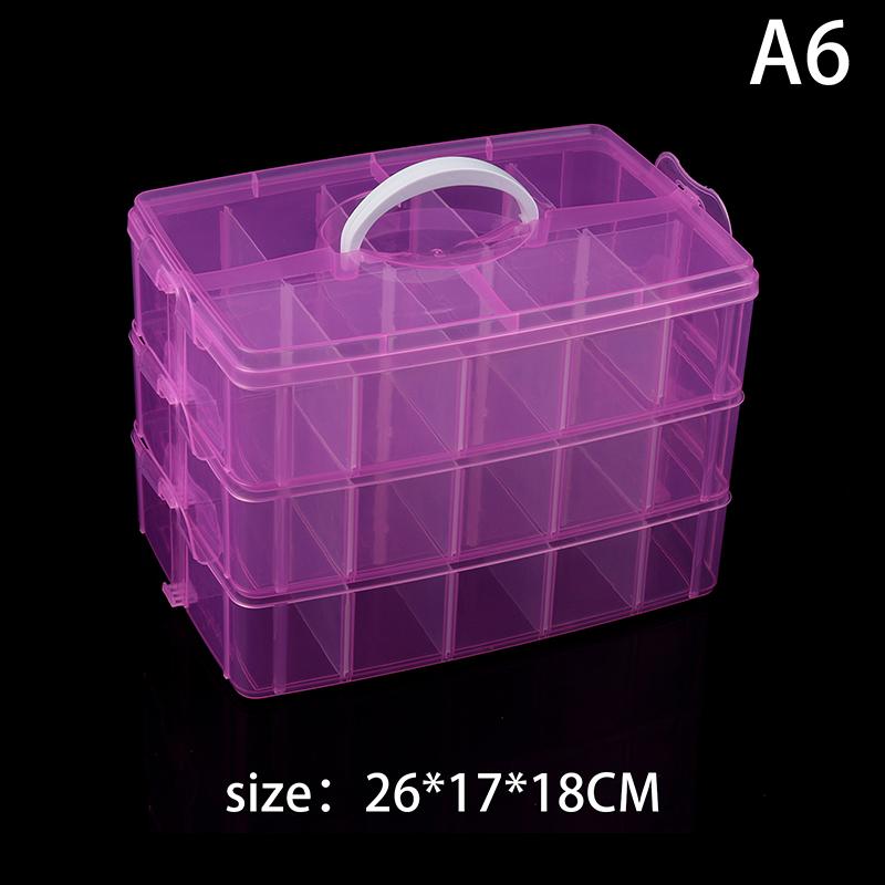 3 Layers Transparent Plastic Jewelry Storage Box Large-Capacity Finishing Box Necklace Ring Stud Earrings Box Ornament Box
