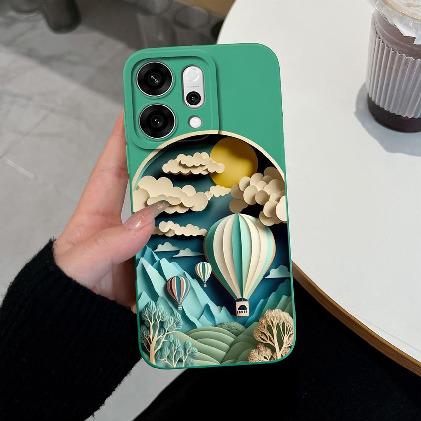 For Oppo Reno14 Pro 14F A5 A5X K13 Phone Cases Table Cartoon Cat Pattern Phone Case Camera Protection Shockproof Silicone Covers For Oppo Bumper Shell