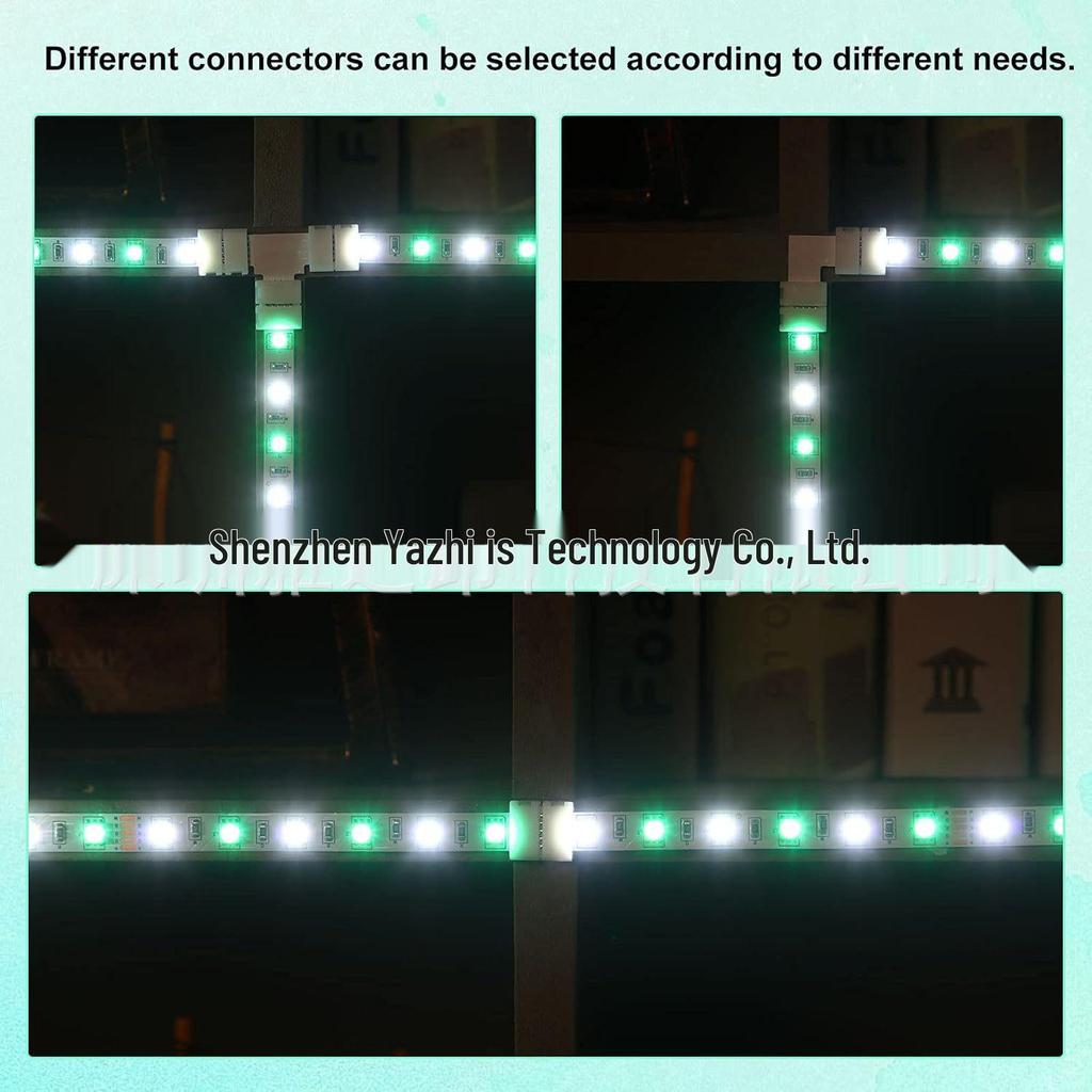 35 PCS Set: 5-Pin 10mm RGBW LED Strip PCB Adapter Board with Solderless L-type and T-type Clips