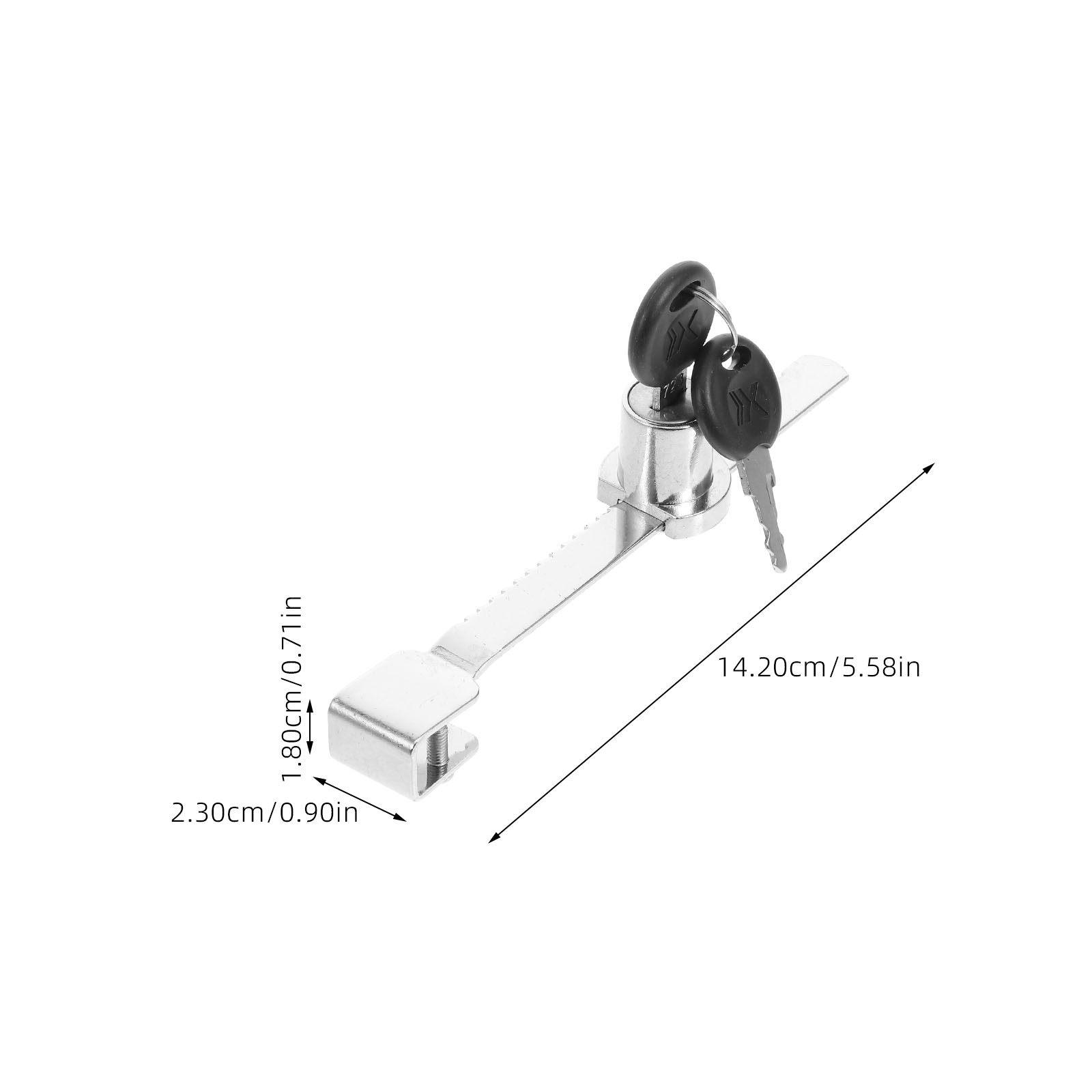1Set Ice Cream Freezer Lock Sliding Glass Door Security Lock with Key Ratchet for Display Case Deep Freezer Refrigerator China Mainland