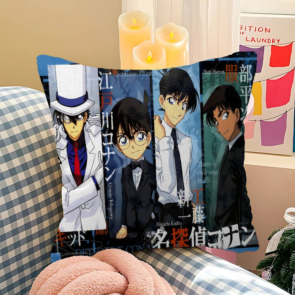 3D D-Detektiv Conan Anime Kissenbezug Auto Überwurfskissenbezug für Sofa Auto Weihnachtsgeschenk 40x40cm 45x45cm