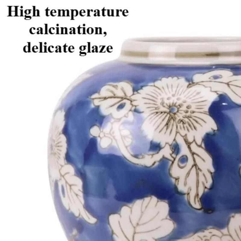 Luxury Vase Jingdezhen Blue and White Porcelain Vase Modern Creative Home Flower Arrangement Artwork Living Room Decorations