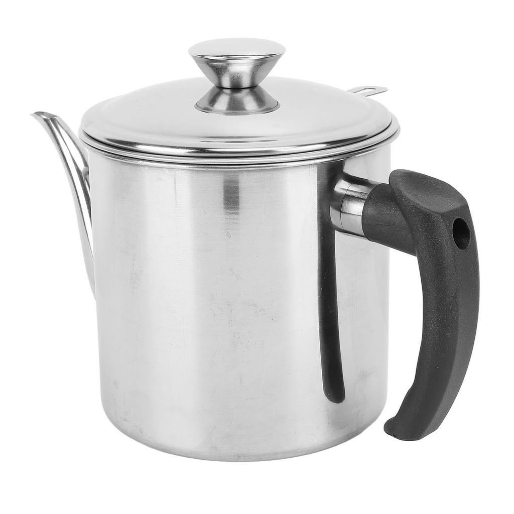 Grease Container With Strainer for Kitchen 1.4L 410 Stainless Steel Thicken Household Large Capacity