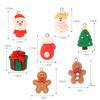 Christmas Resin Ornament Cute Santa Gingerbread Man Hanging Pendant for DIY Craft Jewelry Keychain Xmas Tree Decorations