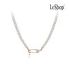 [LeShop] 14K Clip Pearl Necklace (Gold Plated)_LJ0812BRN