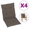 Day and Night - Day and Night Garden Chair Cushion Low Backrest 4 Pcs Taupe Oxford Fabric