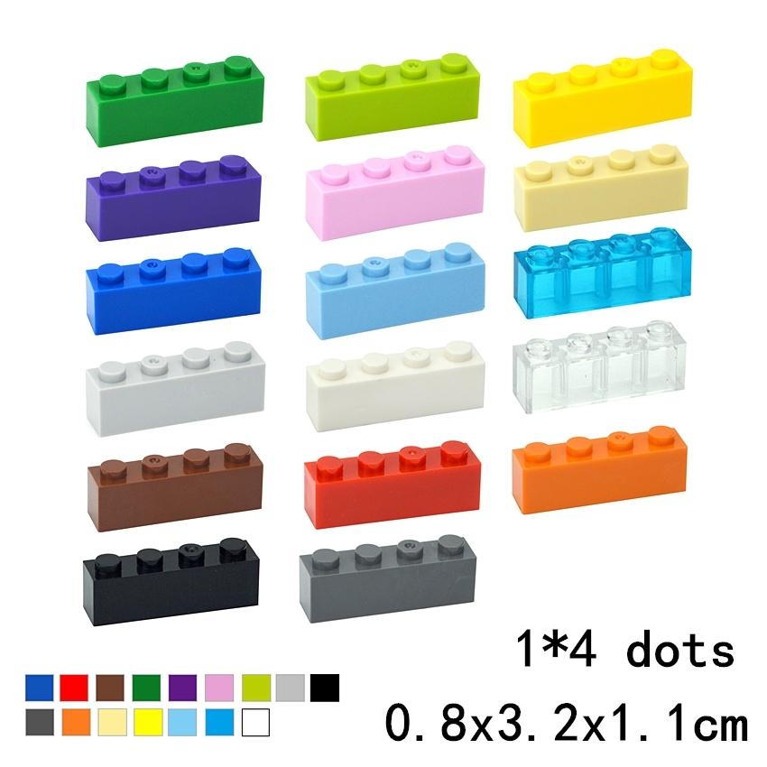 40PCS DIY 1x4 Dots Thick Figures Bricks Educational Creative Size 1*4 Dots Building Blocks Compatible With 3010 Toy For Children
