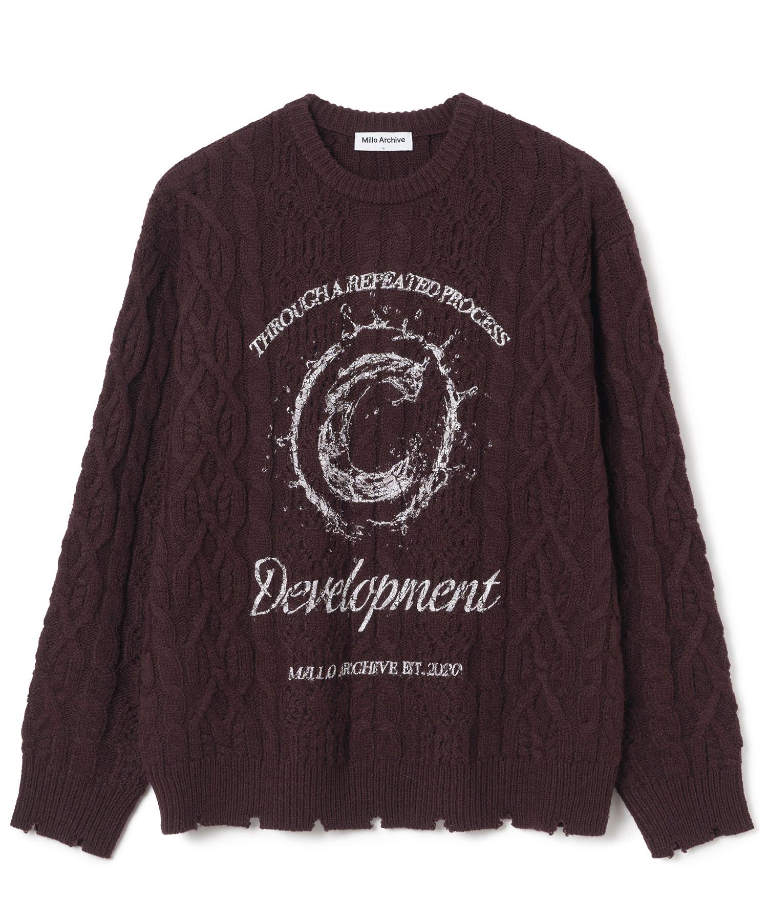 Milo Archive Smudge Printed Knit [Burgundy] Burgungy/M