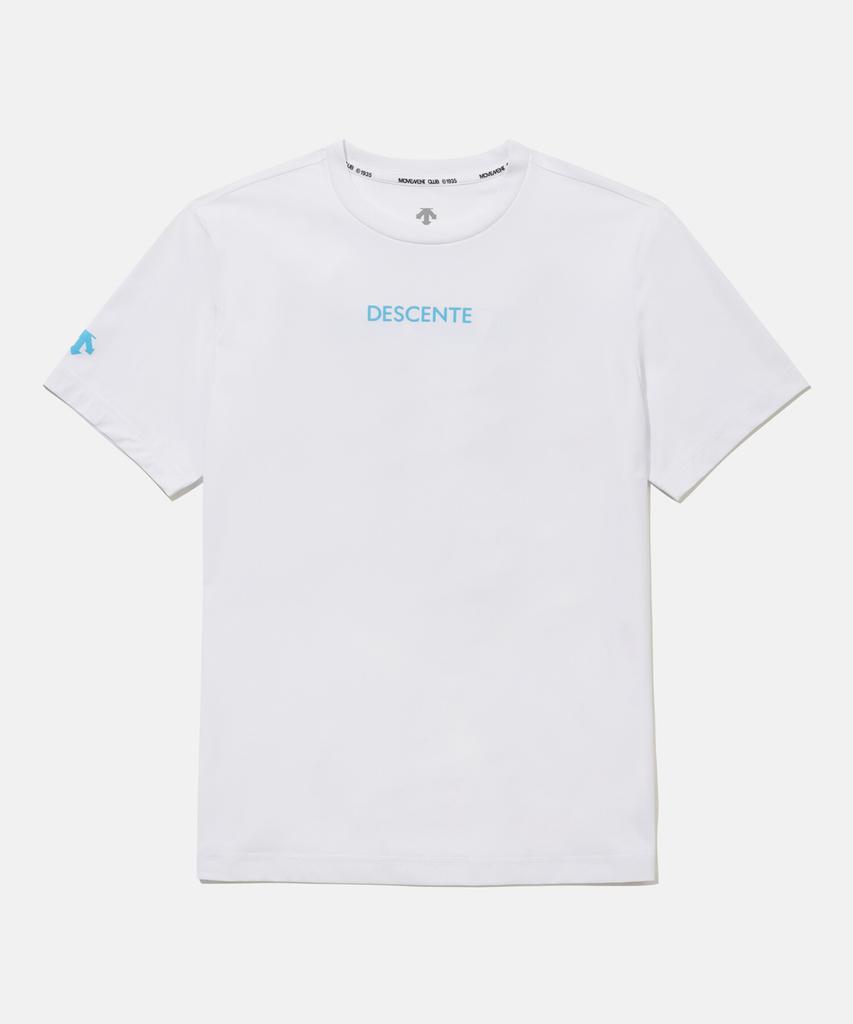 DESCENTE Cooling Tricot Wording White Graphic Short Sleeve T-Shirt White Sr223Ets58 (B Type)