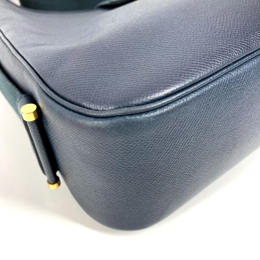 HERMES vintage Sako Bag Tote Bag Shoulder Bag Courchevel Navy/GoldHardware