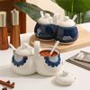 2-in-1 Ceramic Seasoning Jar Household Sauce Jar Salt Pepper Pepper Grain Distributor Kitchen Ceramic Seasoning Box Home