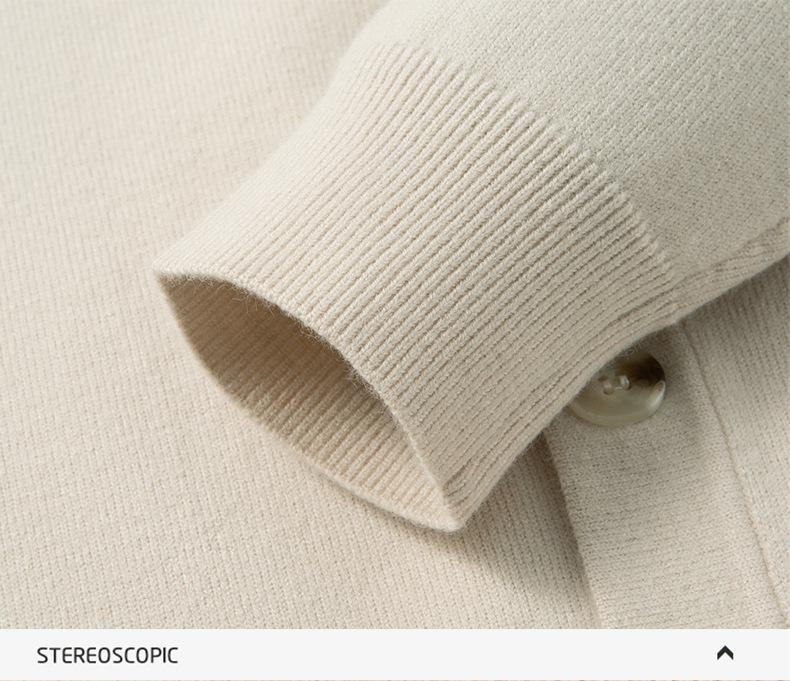 Herren Woll-Business-Strickjacke: Anti-Pilling, Verdickter Jacquard, Freizeitkleidung für mittlere und ältere Menschen