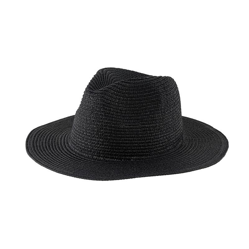 Women's Jazz Straw Hat with Wide Brim - European & American Style Panama Sunshade Fedora