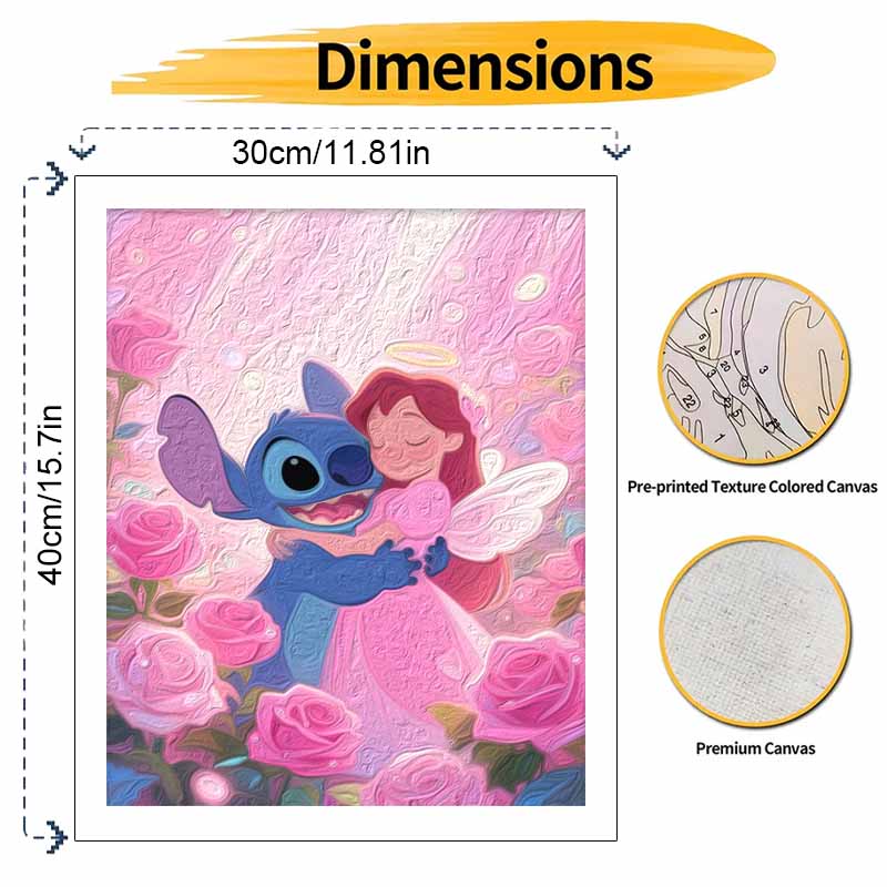 Disney Stitch Angel Oil Painting Hand Painting Art Kit Coloring Painting Handmade Diy Home Decoration Gift