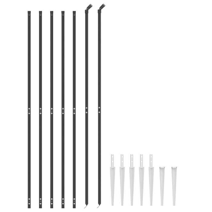 VidaXL Clôture en Treillis Métallique et Ancrage, Panneau de Clôture Décoratif, Barrière de Protection Jardin Patio 154244