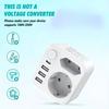 EU Plug Converter Multifunctional Socket Extension with 3 USB Ports and 1 Type-C Charger,  Home/Office Universal Outlet German French Russian European