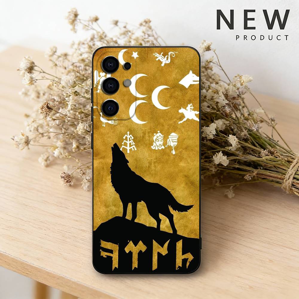 

Turk Wolf Turkey Flag Phone Case For Samsung S26,25,24,23,22,21,20,30,Ultra,Plus,Fe,Lite Black Shell Samsung S21 s305G