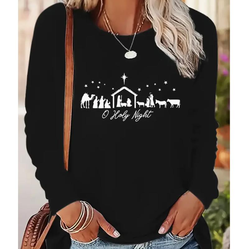 

2025 Осень и Зима Женский Новый Повседневный Топ с Круглым Вырезом и Длинным Рукавом 3D Ретро Узор 8XL чёрный