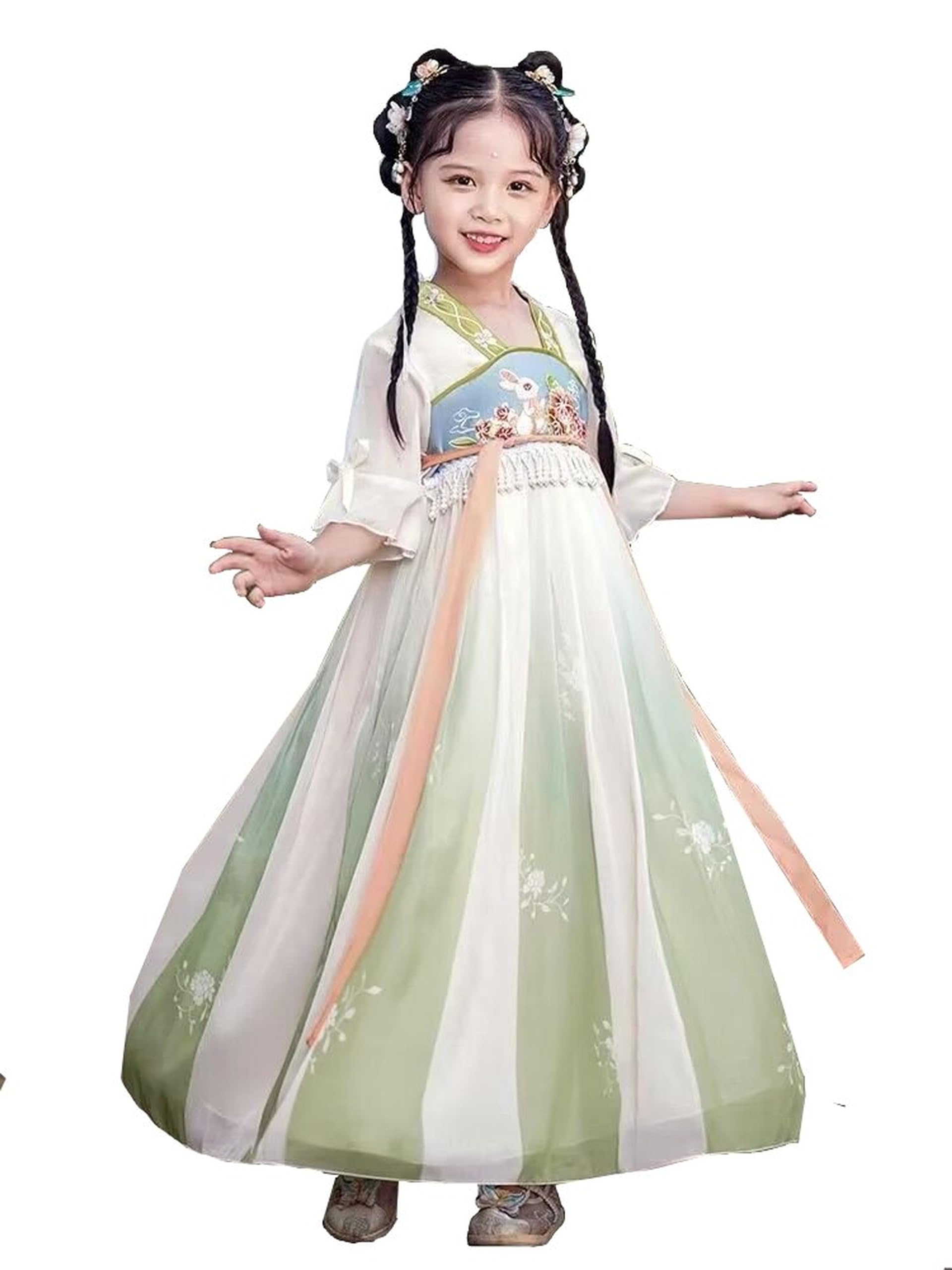 

Ханьфу Косплей Фотосессия Игра для Детей Великолепное Милое Платье Принцессы Двора Династии Тан Костюм на Хэллоуин Фестиваль [Hosaku Co., Ltd.] (Кролик