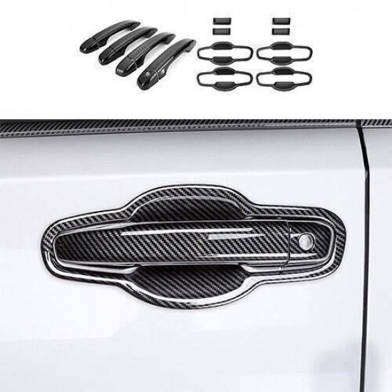 Car Side Door Handle Bowl Cover Trim Fit For Honda Accord 2018- Carbon Fiber