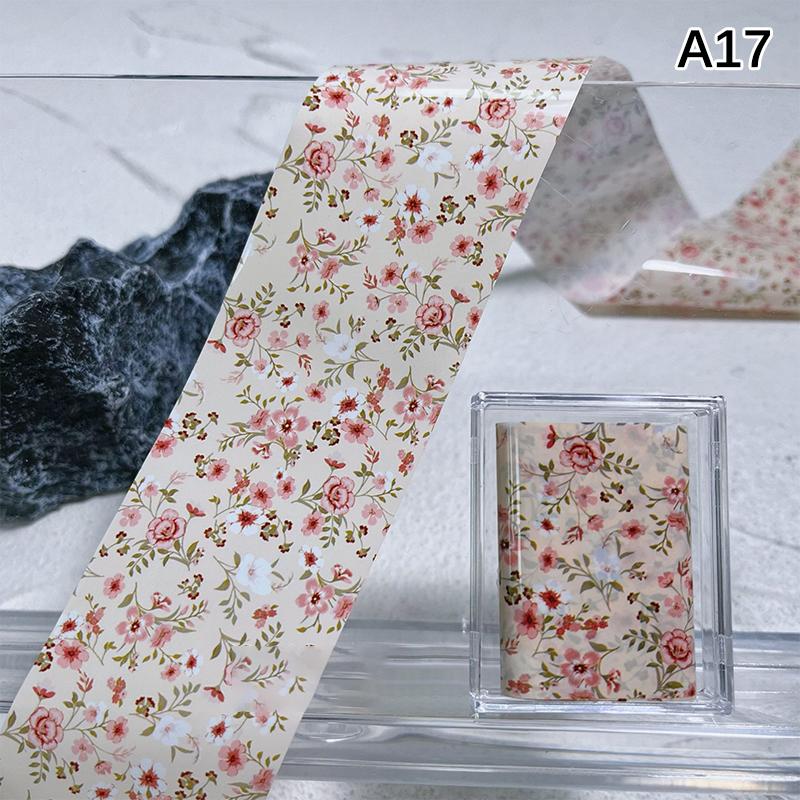 1Pcs 100cm Flower Rose Nail Transfer Foils Sticker Paper Floral Stickers Nails Wraps Tulip Nail Art Stickers Decal Nail Art
