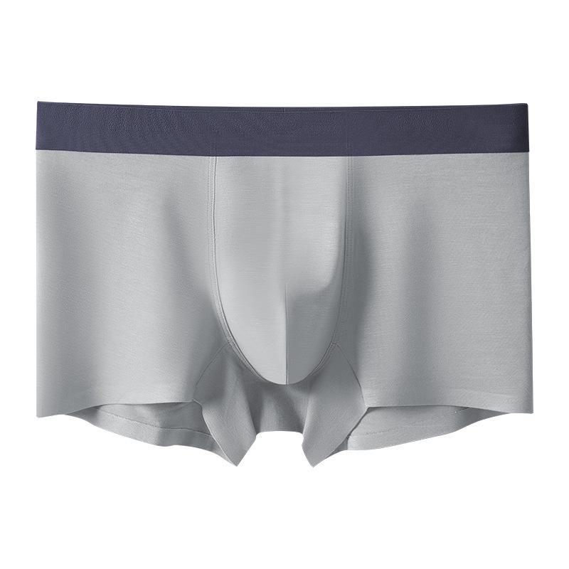 Men's Seamless Bamboo Fiber Boxers: Antibacterial, Breathable, Elastic, Large Size