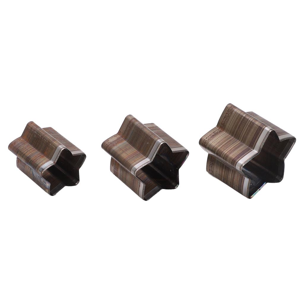 3 Stück Leder Stanzform Set 5-zackige Sternform Scharfer Legierter Stahl Leder Stanz- und Schneidform Kit