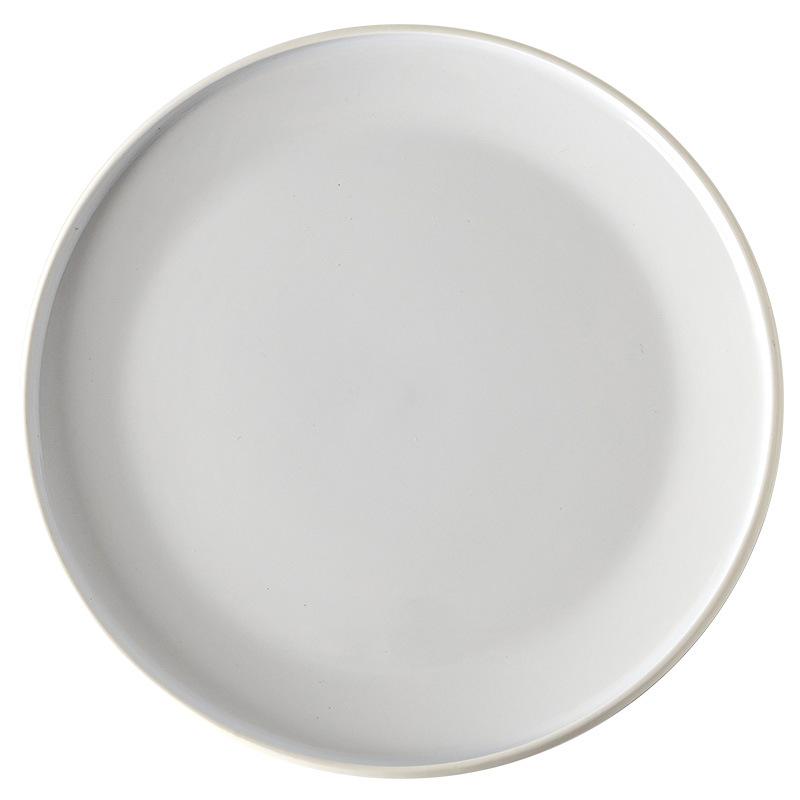 Nordic Simple Disc Ceramic Plate Household Dish Round Dessert Plate Restaurant Steak Plate Tableware Plate
