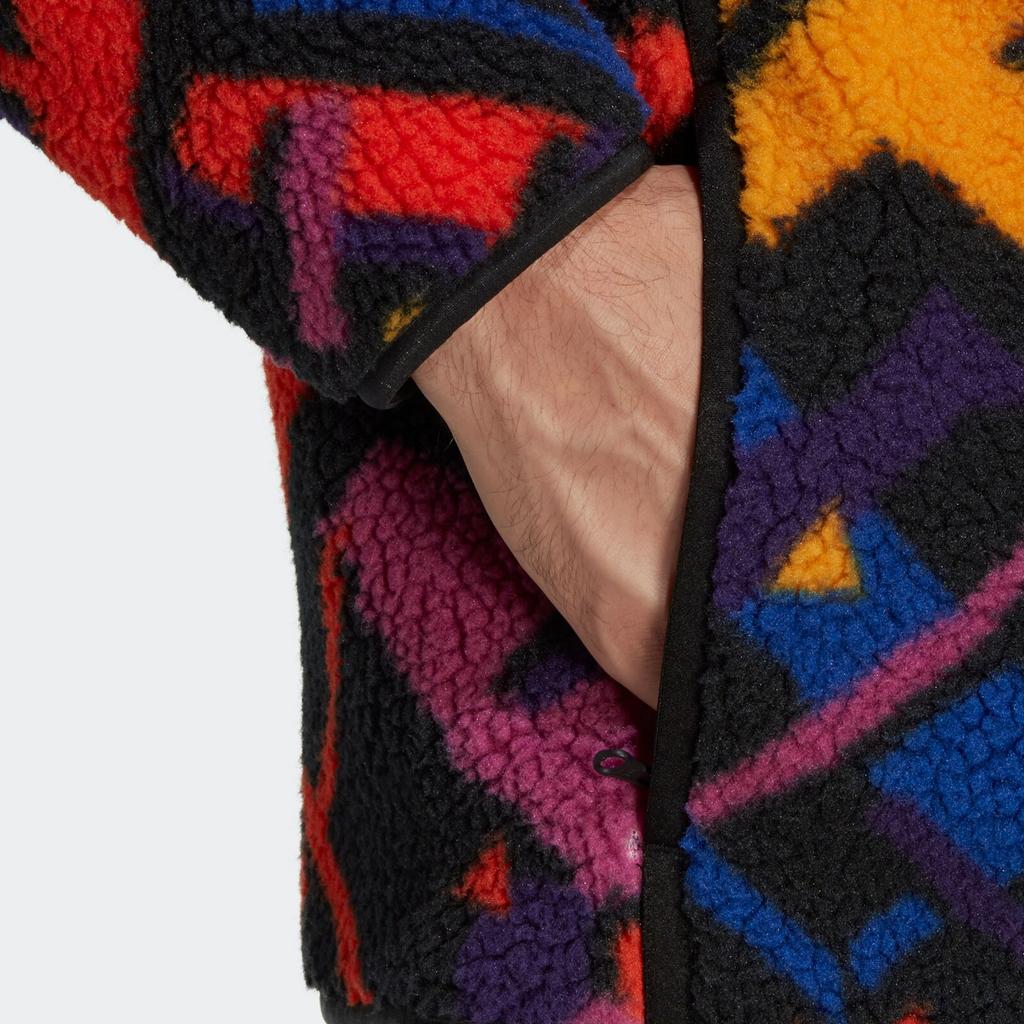 Adidas Originals FW22 Trefoil Logo Print Stand Collar Zip-Up Warm Jacket Men Jackets Multicolor II8478