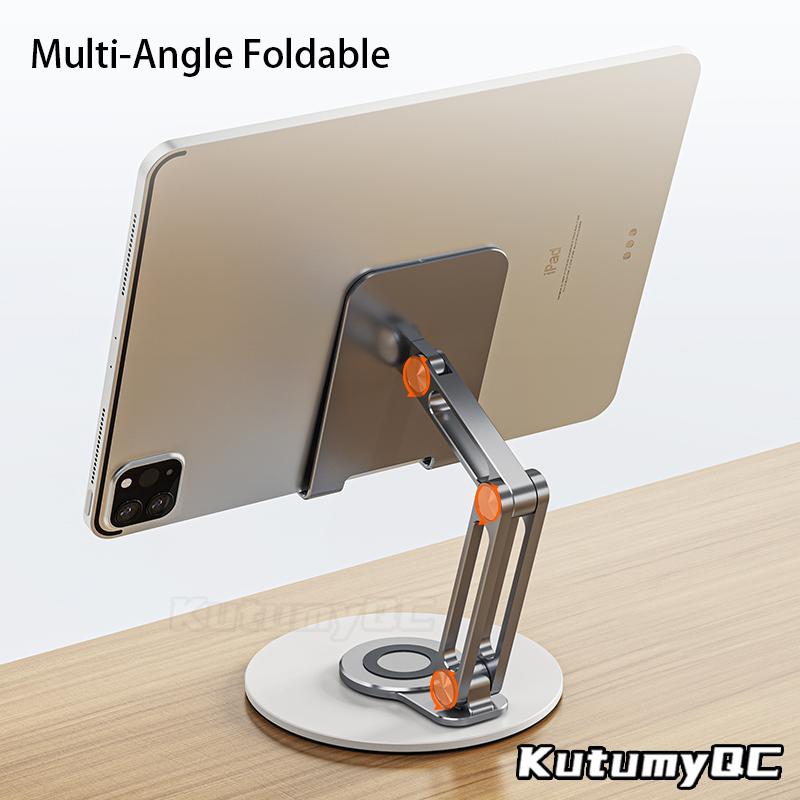 360° Metall Skrivebord Mobil KutumyQC Telefonholder Stativ For iPhone iPad Xiaomi Justerbar Skrivebordsnettbrettholder Mobiltelefonstativ
